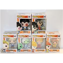 LOT OF 6 ASSORTED FUNKO POPS;  DRAGON BALL Z