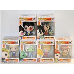 LOT OF 6 ASSORTED FUNKO POPS;  DRAGON BALL Z