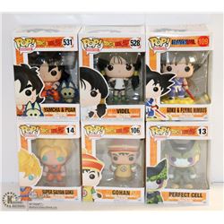 LOT OF 6 ASSORTED FUNKO POPS;  DRAGON BALL Z