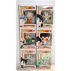 LOT OF 6 ASSORTED FUNKO POPS;  DRAGON BALL Z