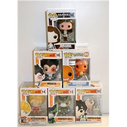 LOT OF 6 ASSORTED FUNKO POPS; VARIETY PACK