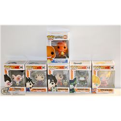 LOT OF 6 ASSORTED FUNKO POPS; VARIETY PACK