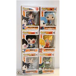 LOT OF 6 ASSORTED FUNKO POPS; DRAGON BALL Z