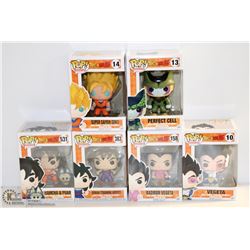 LOT OF 6 ASSORTED FUNKO POPS; DRAGON BALL Z