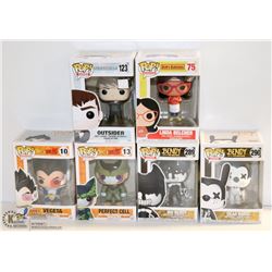 LOT OF 6 ASSORTED FUNKO POPS; VARIETY PACK