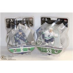 2PK OF NHL HOCKEY FIGURINES; VANCOUVER CANUCKS