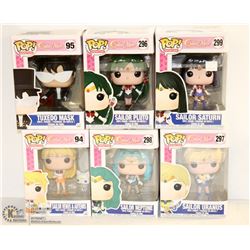 6PK OF ASSORTED FUNKO POPS; SAILOR MOON VARIETY