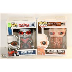 2PK OF ASSORTED FUNKO POPS; ATTACK ON TITAN &