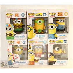 6PK OF ASSORTED FUNKO POPS; DESPICABLE ME &