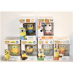 6PK OF ASSORTED FUNKO POPS; DESPICABLE ME &