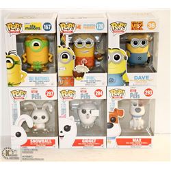 6PK OF ASSORTED FUNKO POPS; VARIETY PACK