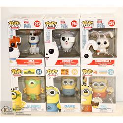 6PK OF ASSORTED FUNKO POPS; VARIETY PACK