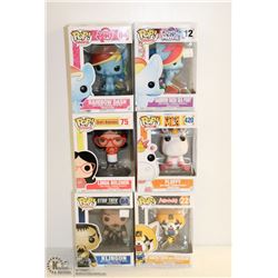 6PK OF ASSORTED FUNKO POPS;  VARIETY PACK