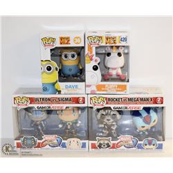 4PK OF ASSORTED FUNKO POPS;  VARIETY PACK