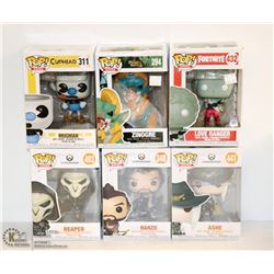 6PK OF ASSORTED FUNKO POPS; GAMES VARIETY PACK