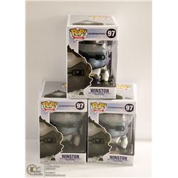 3PK OF OVERWATCH FUNKO POPS; WINSTON