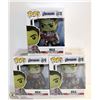 Image 1 : 3PK OF AVENGERS ENDGAME FUNKO POPS; HULK