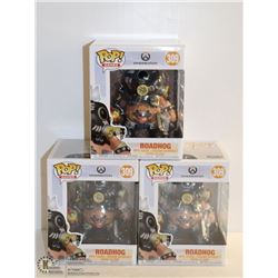 3PK OF OVERWATCH FUNKO POPS; ROADHOG