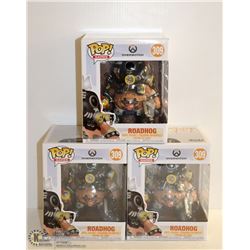 3PK OF OVERWATCH FUNKO POPS; ROADHOG