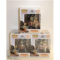 3PK OF OVERWATCH FUNKO POPS; ROADHOG