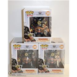 3PK OF OVERWATCH FUNKO POPS; ROADHOG
