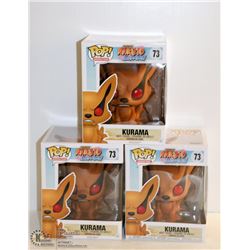 3PK OF NARUTO SHIPPUDEN FUNKO POPS; KURAMA