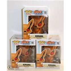 3PK OF NARUTO SHIPPUDEN FUNKO POPS; KURAMA