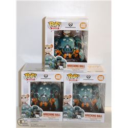 3PK OF OVERWATCH FUNKO POPS; WRECKING BALL