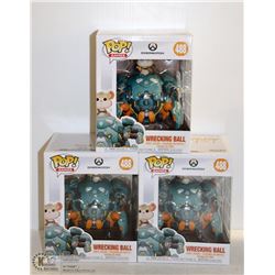 3PK OF OVERWATCH FUNKO POPS; WRECKING BALL
