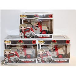 3PK OF JURASSIC PARK 25 ANNIVERSARY FUNKO RIDES;