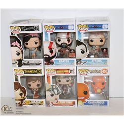 6PK OF ASSORTED FUNKO POPS; VARIETY PACK