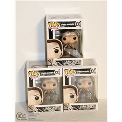3PK OF FUNKO POPS; LARA CROFT- TOMB RAIDER