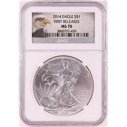 2014 $1 American Silver Eagle Coin NGC MS70 First Releases