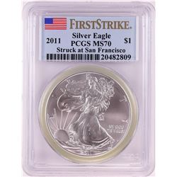 2011 Struck at San Francisco $1 American Silver Eagle Coin PCGS MS70 First Strike