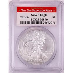 2012-(S) $1 American Silver Eagle Coin PCGS MS70 San Francisco
