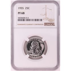 1955 Proof Washington Quarter Coin NGC PF68