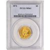 Image 1 : 1878 $3 Indian Princess Head Gold Coin PCGS MS61