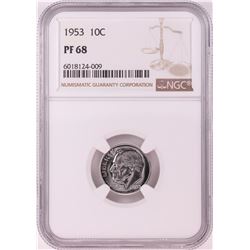 1953 Proof Roosevelt Dime Coin NGC PF68