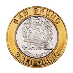 .999 Silver Artichoke Joe's Casino San Bruno, CA $10 Limited Edition Casino Gaming Token