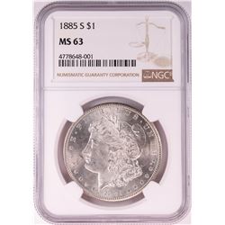 1885-S $1 Morgan Silver Dollar Coin NGC MS63