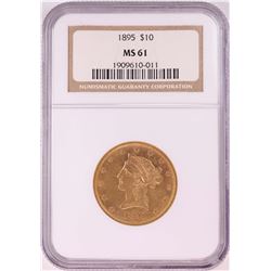 1895 $10 Liberty Head Eagle Coin NGC MS61