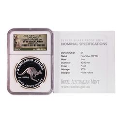 2013 Australia $1 Proof Kangaroo Silver Coin NGC PF70 Ultra Cameo