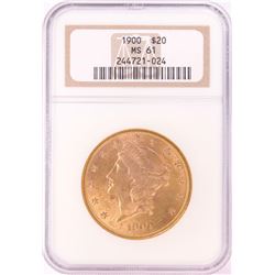 1900 $20 Liberty Head Double Eagle Gold Coin NGC MS61