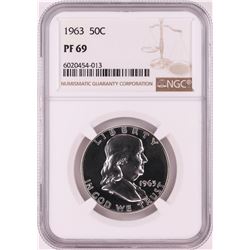 1963 Proof Franklin Half Dollar Coin NGC PF69