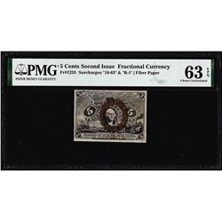 1863 Five Cents Second Issue Fractional Note Fr.1235 PMG Choice Uncirculated 63EPQ