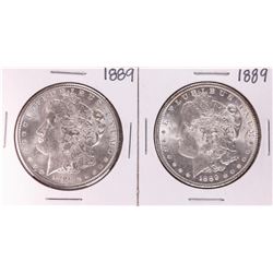 Lot of (2) 1889 $1 Morgan Silver Dollar Coins