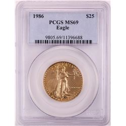 1986 $25 American Gold Eagle Coin PCGS MS69