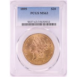 1895 $20 Liberty Head Double Eagle Gold Coin PCGS MS63