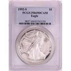 1992-S Proof $1 American Silver Eagle Coin PCGS PR69DCAM