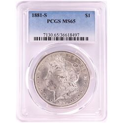 1881-S $1 Morgan Silver Dollar Coin PCGS MS65